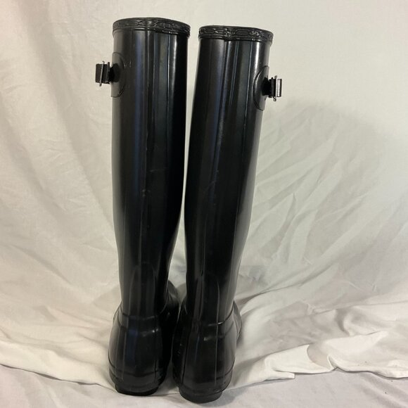 Hunter Original Tall Black Gloss Rain Boots, UNISEX, SIZES: 7M/8F - Picture 10 of 11